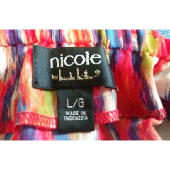 Nicole Miller tank top swing top Sz L geometric aztec print multicolor EUC - Picture 4 of 8